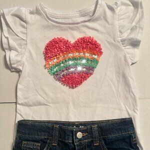 New Cat & Jack Lace Jean Shorts with 365 Kids Shirt New without tags Size 5T